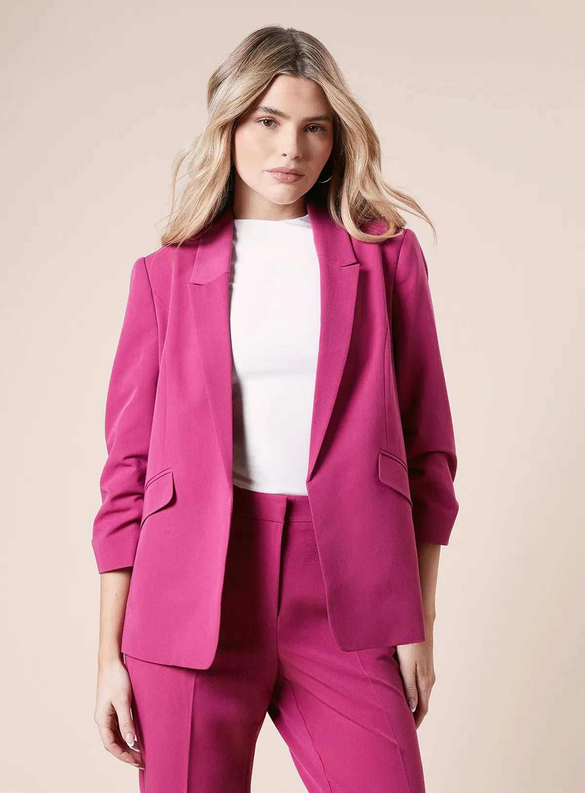Jackets & Coats | Ruched Sleeve Blazer | Dorothy Perkins | Debenhams UK