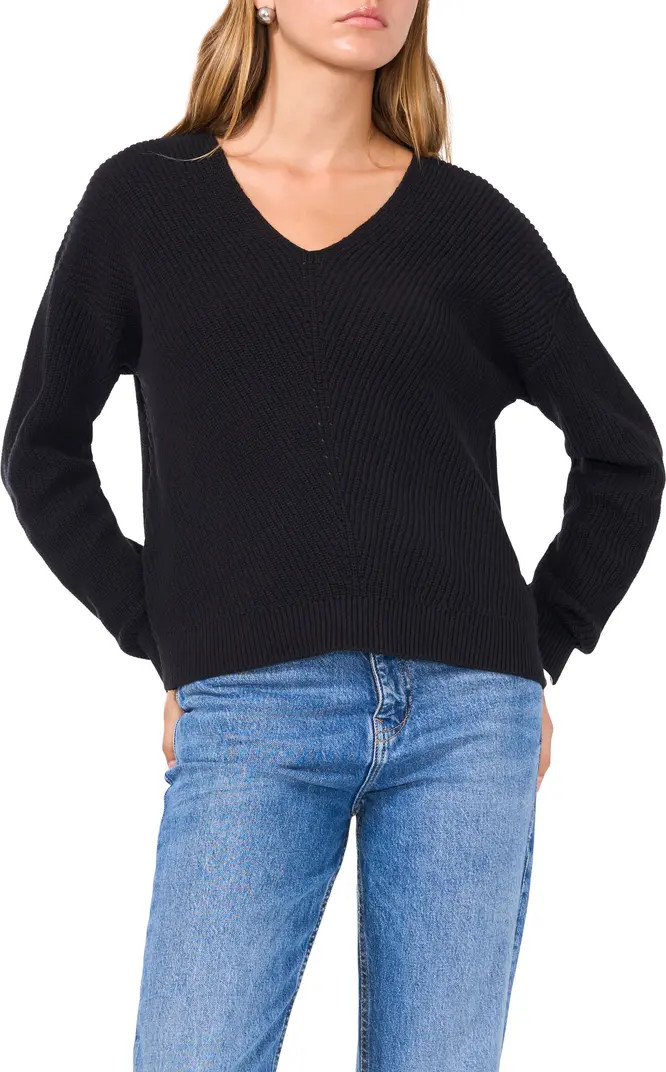 Diagonal Rib V-Neck Sweater | Nordstrom