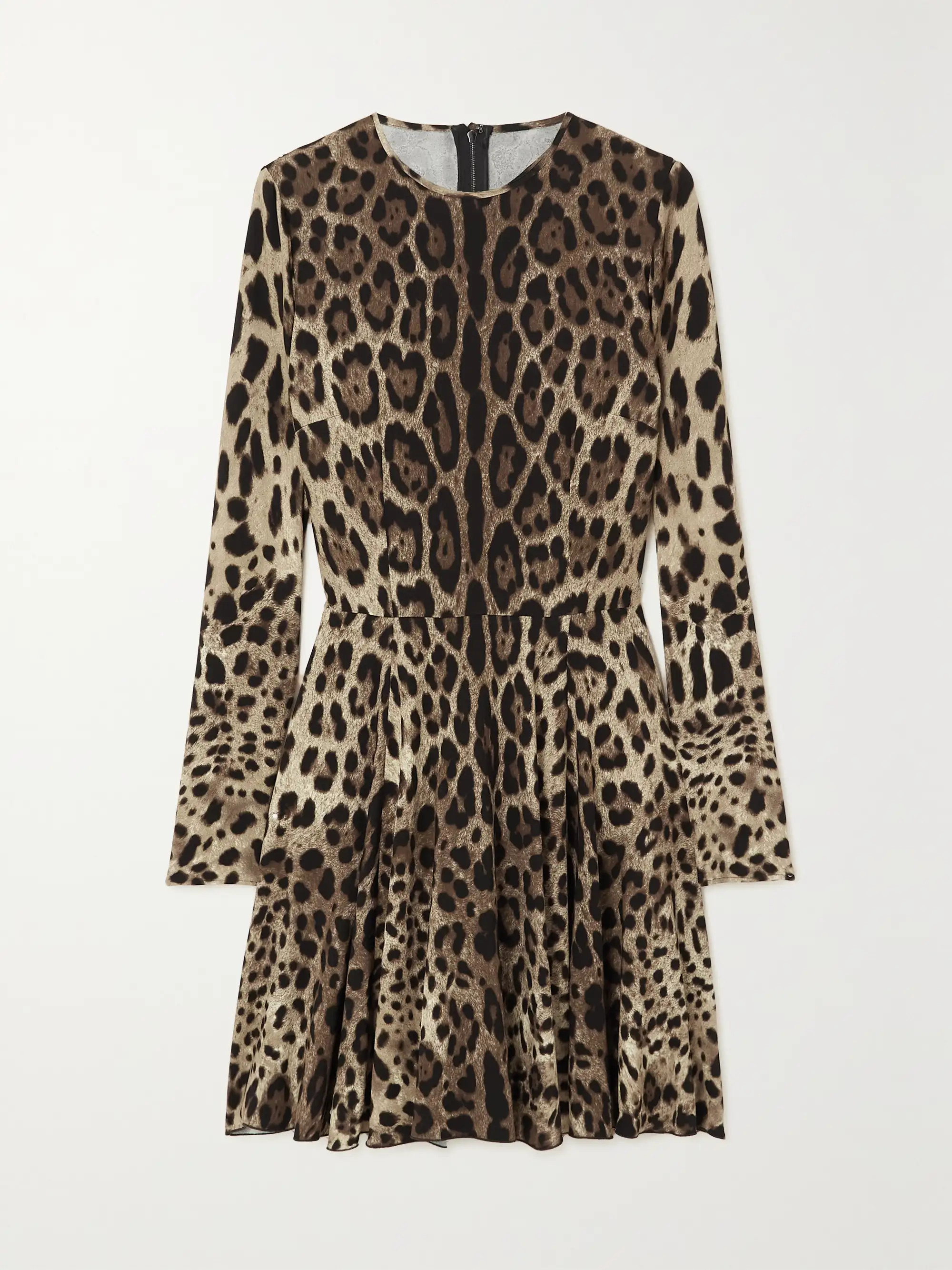Leopard-print stretch-satin mini dress | NET-A-PORTER (US)