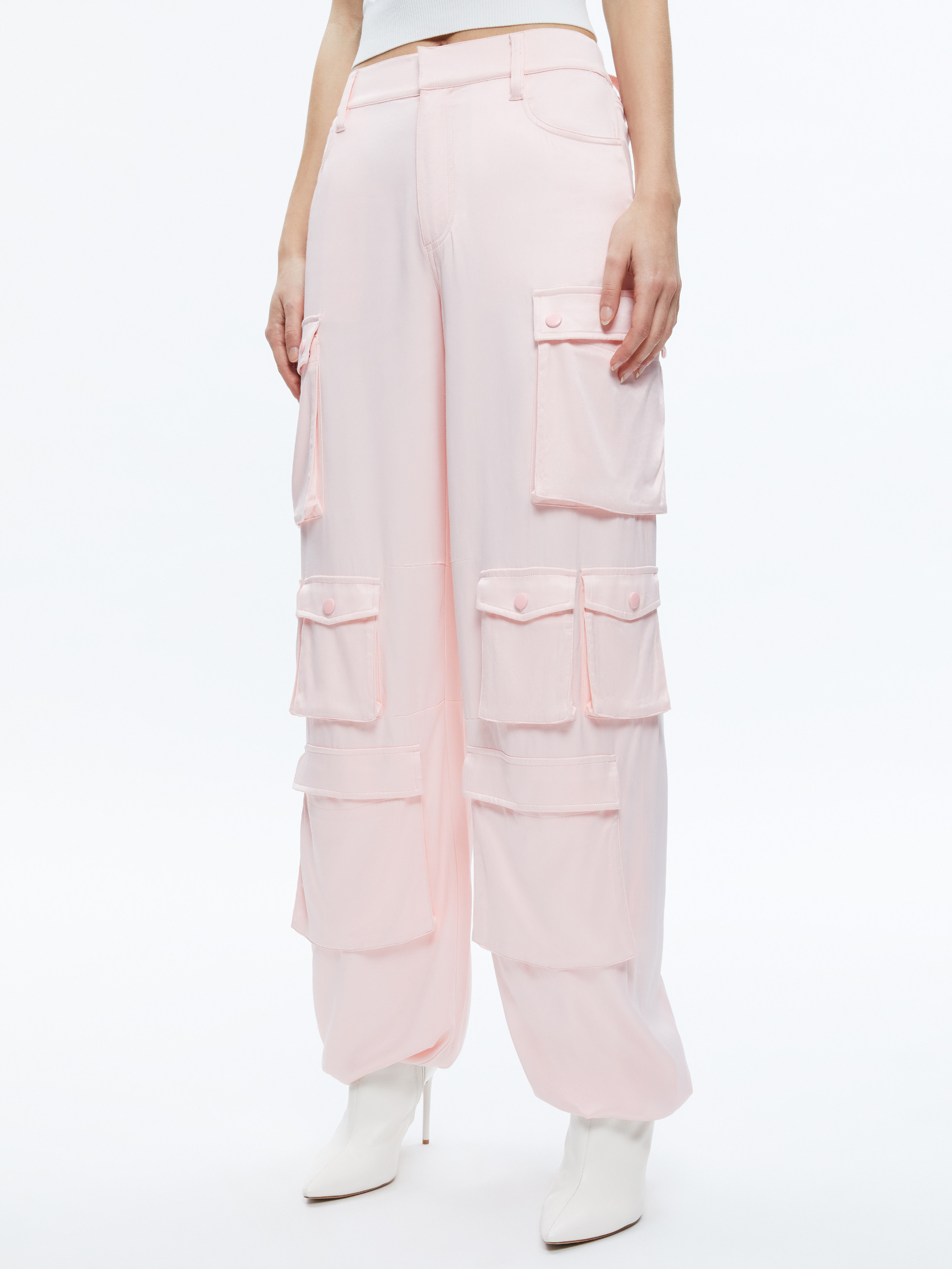 OLYMPIA MID RISE BAGGY CARGO PANTS | Alice + Olivia