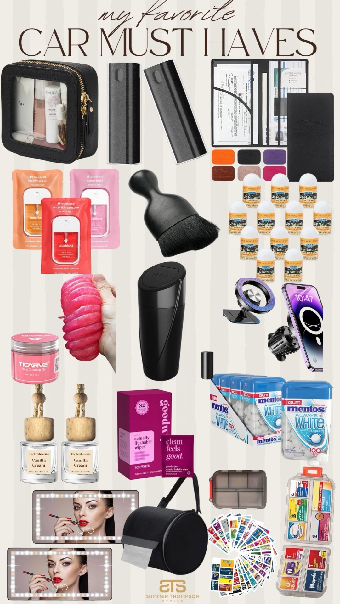 My must have car favorites! 

Detailing. Wipes. Chapstick. Medicine. Hand sanitizer. Gum. Car scent. Car organization. Car must haves. Trending. Best sellers  

#LTKSeasonal #LTKFindsUnder100 #LTKFindsUnder50