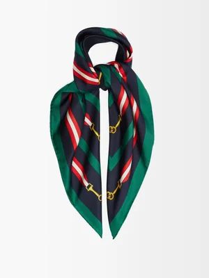 Horsebit-print silk scarf | Gucci | MATCHESFASHION UK | Matches (UK)