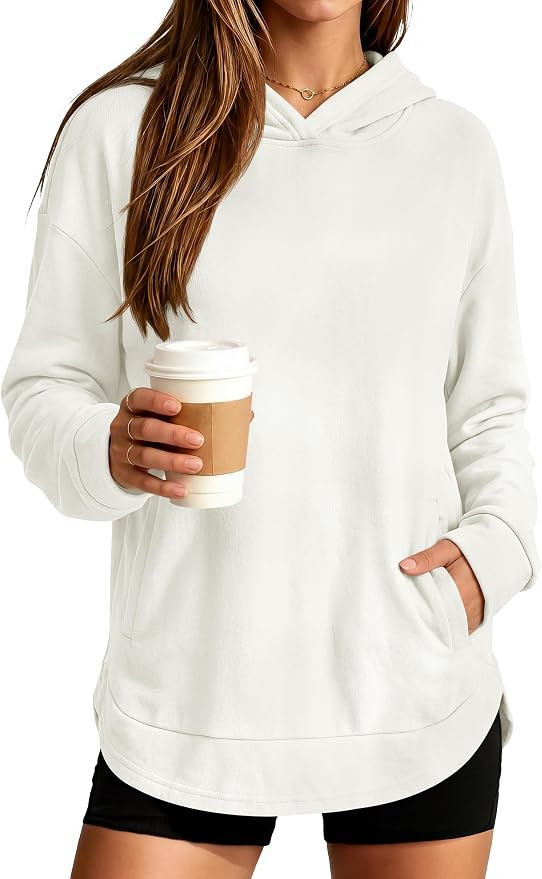 ANRABESS Women's Fashion Hoodie with Pockets | Comfy Fleece Sweatshirt,High-Low Hem Pullover, Cas... | Amazon (US)