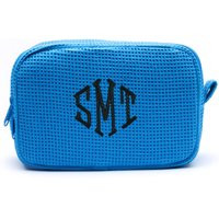 Embroidered Name Waffle Weave Toiletry Bag, Monogrammed Make Up Cosmetic Bag | Etsy (US)