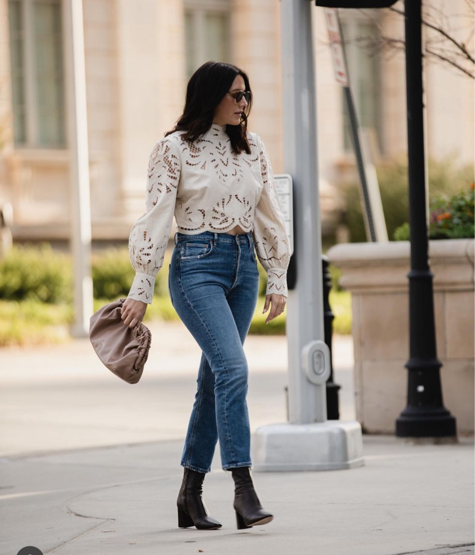 Lace top outfit idea, jeans outfit 

#LTKstyletip #LTKFind #LTKshoecrush