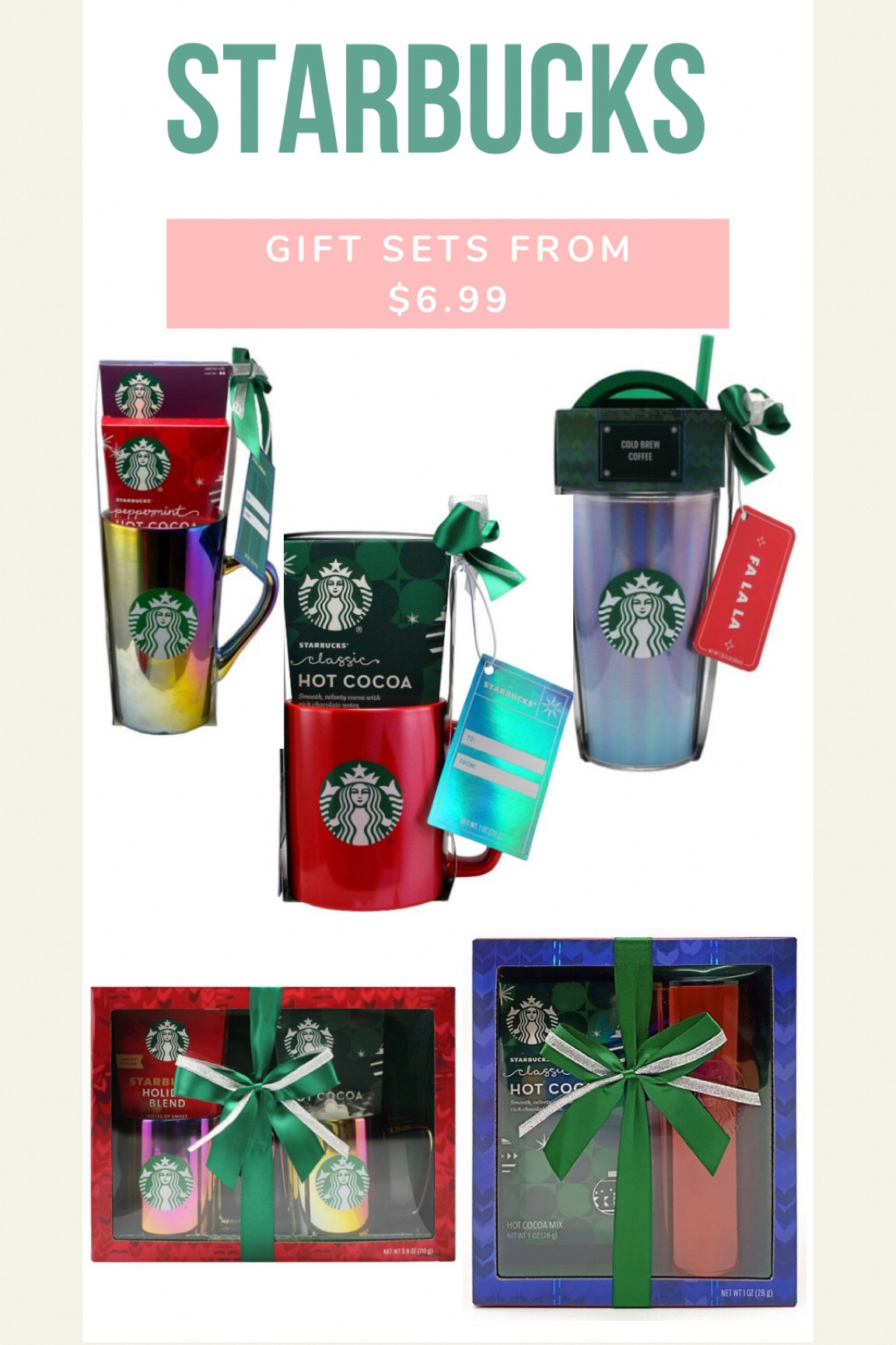 Starbucks ja holiday Gift sets from $6.99 mugs, cold cup, hot cocoa and coffee! #starbucks

#LTKGiftGuide #LTKCyberWeek #LTKSeasonal