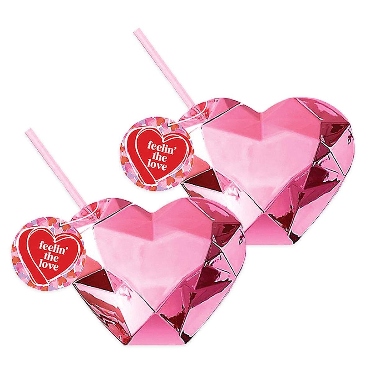 Disco Heart Sipper of 2 - Pink | Packed Party