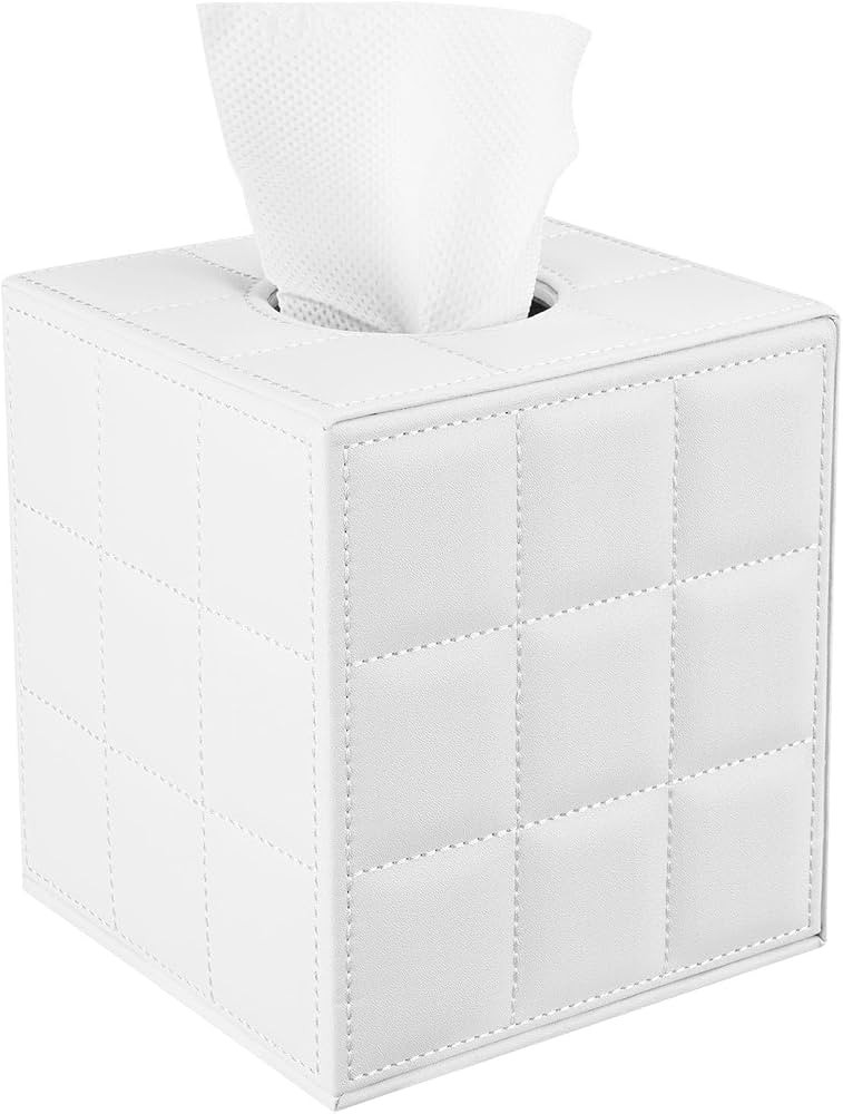 Livelab Square Leather Tissue Box Cover - Solid and Stylish Tissue Box Holder with Magnetic Botto... | Amazon (US)