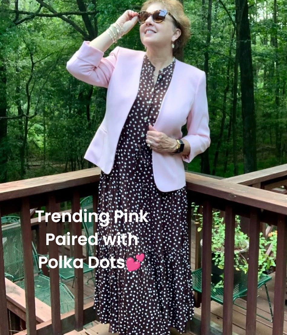 Sale Alert!!  So many dresses, blazers, and shoes on sale!

I’m loving the pastel pinks this Spring & Summer!   And this soft blazer pairs beautifully with my polka dot dress.
Add heels or ballet flats for that stylish ensemble.

Please follow me for more Fashion Inspiration🩷

#ltkover40
#ltkmidsize
#ltksalealert


#LTKSpringSale #LTKootd #LTKdayinmylife