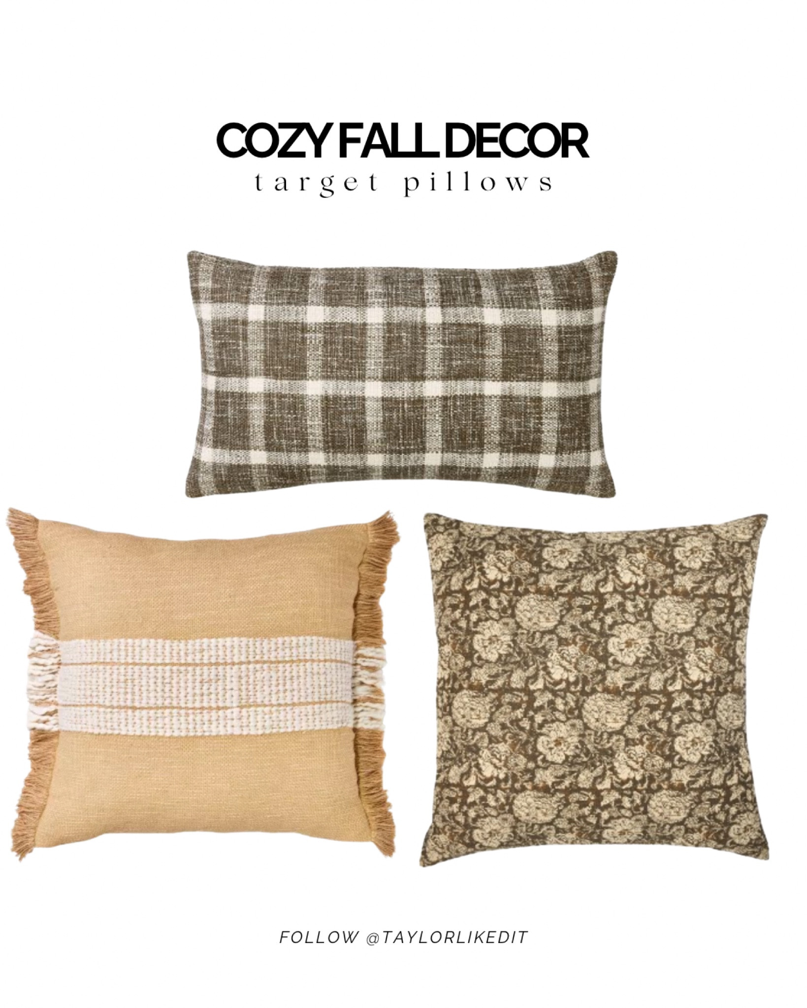 Fall decor made easy with these comfy and stylish pillows! Add texture and warmth to any space. Shop my cozy picks from Target! 🧡


#targethome #falldecor #throwpillows

#LTKFindsUnder50 #LTKSeasonal #LTKHome