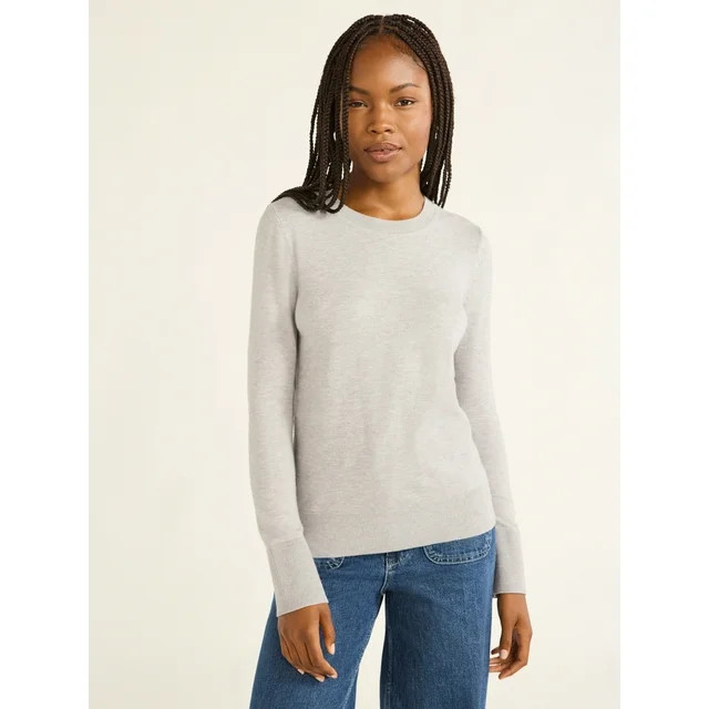 Free Assembly Women’s and Women's Plus Cozy Yarn Crewneck Sweater with Long Sleeves, Lightweigh... | Walmart (US)