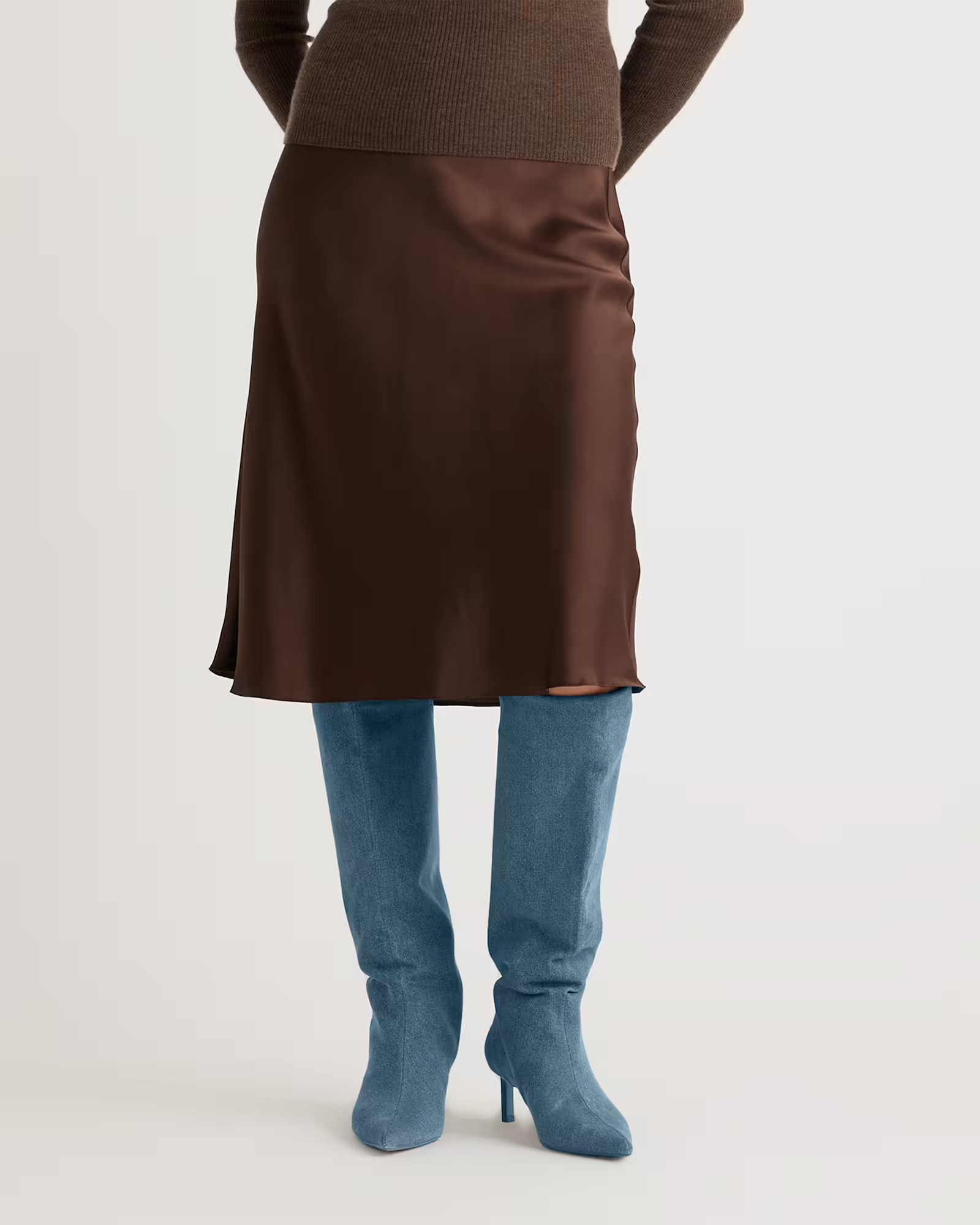 100% Washable Silk Skirt in Hot Fudge | Quince