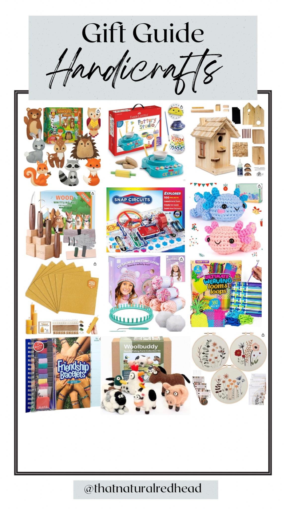 Here is a full list of over 30 handicraft gift ideas encouraging kids to learn, think, and explore while creating. This is a great use of their hands. Great productive, educational gifts for kids!

#LTKHoliday #LTKGiftGuide #LTKSeasonal