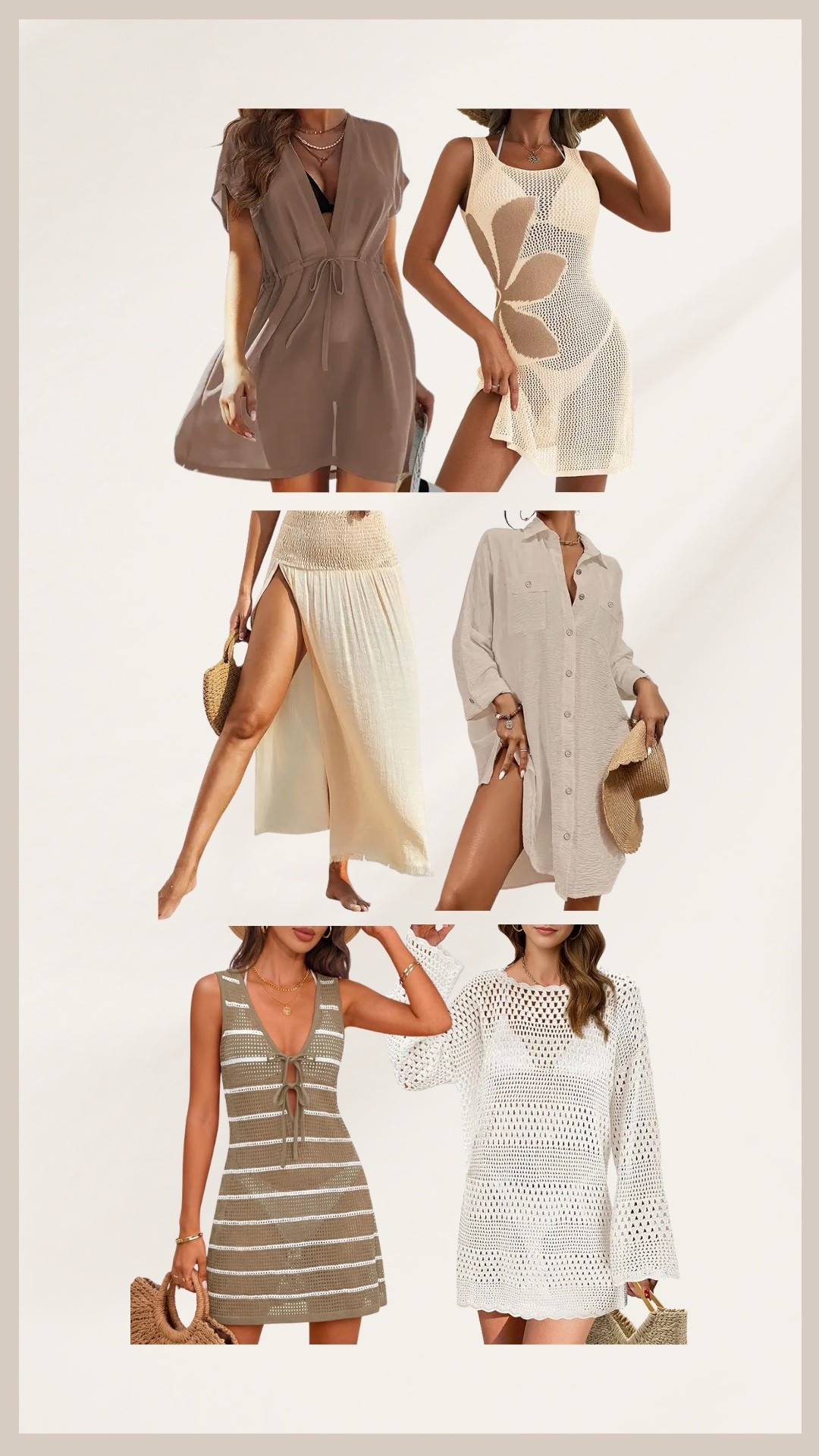 Neutral beach cover ups 🐚🤍

#LTKootd #LTKTravel #LTKSeasonal