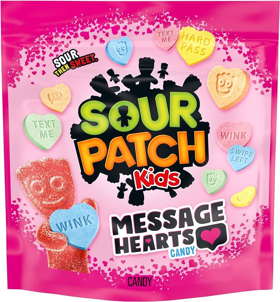 SOUR PATCH KIDS Message Hearts Valentines Day Candy, 13.01 oz | Amazon (US)