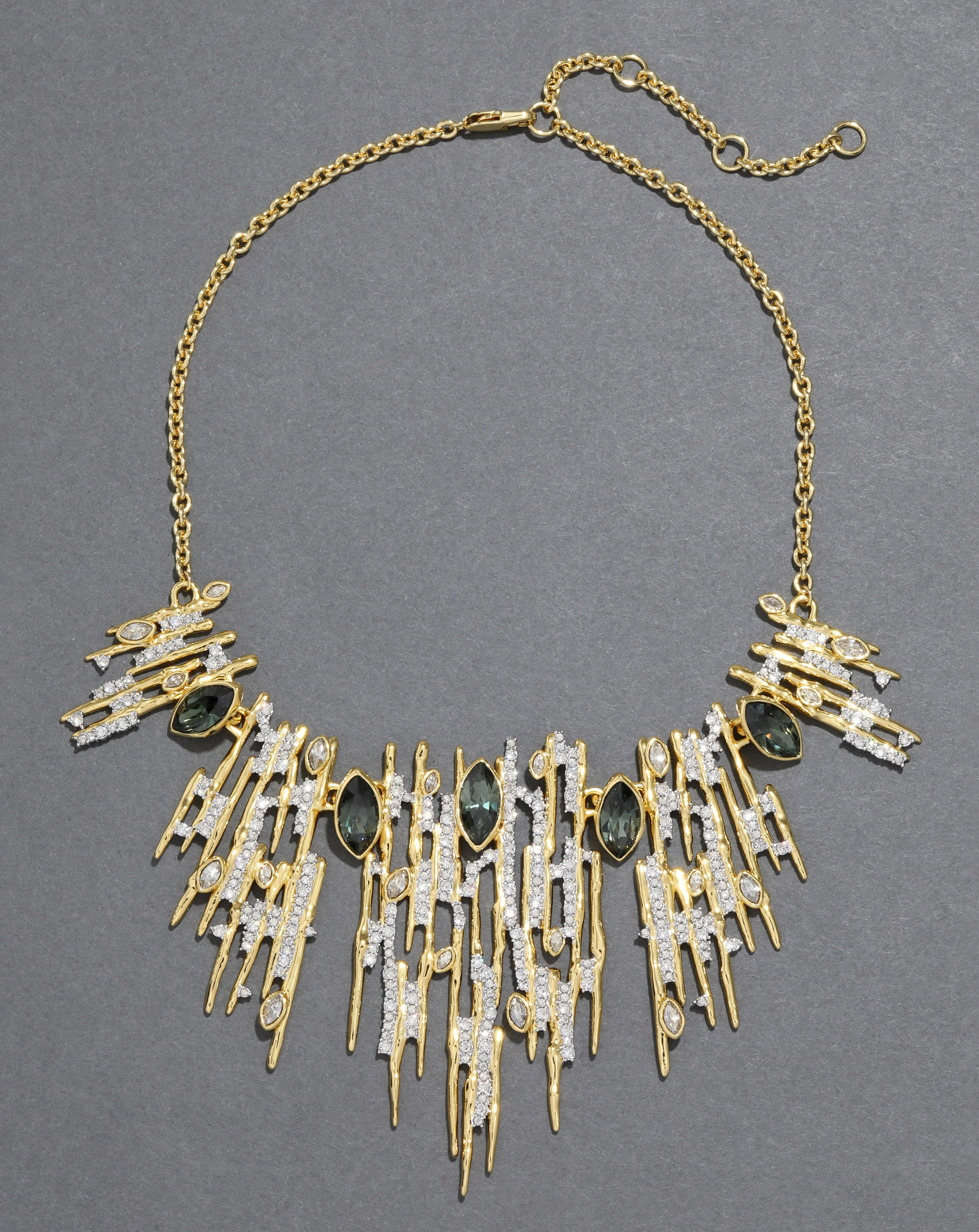 Navette Crystal Spiked Bib Necklace | ALEXIS BITTAR | Alexis Bittar