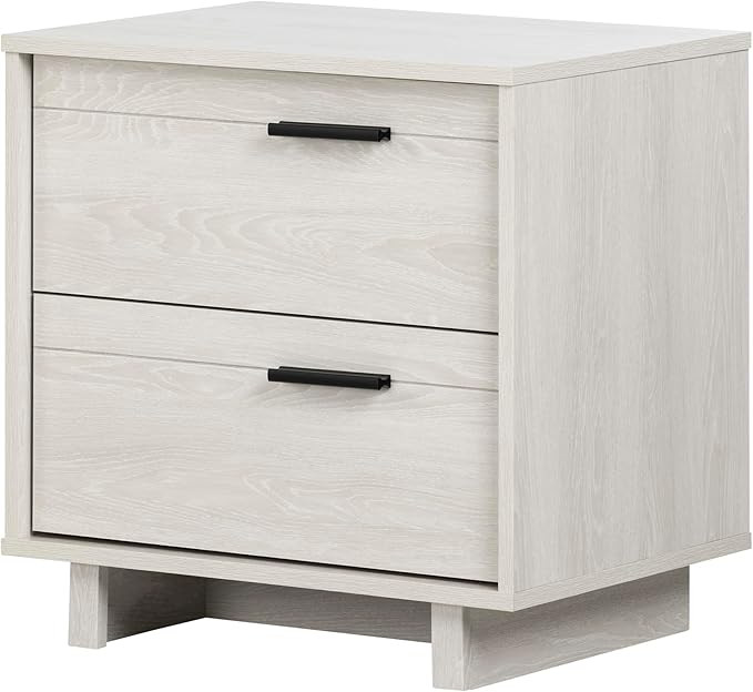 South Shore Fynn 2-Drawer Nightstand, Winter Oak, 16.5D x 22.25W x 22.25H in | Amazon (US)