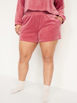 High-Waisted Luxe Velvet Boxer Shorts for Women -- 3-inch inseam | Old Navy (US)