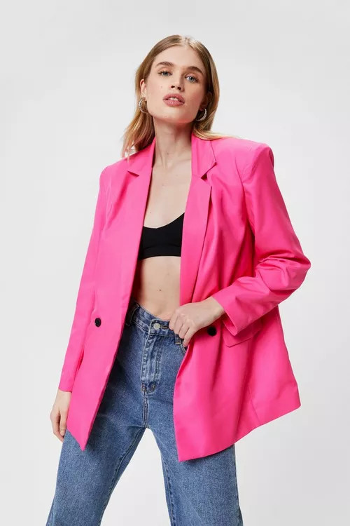 Shoulder Padded Oversized Double Breasted Blazer | Nasty Gal (US)