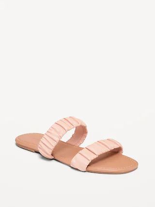 Faux-Leather Ruched Sandals for Women | Old Navy (US)