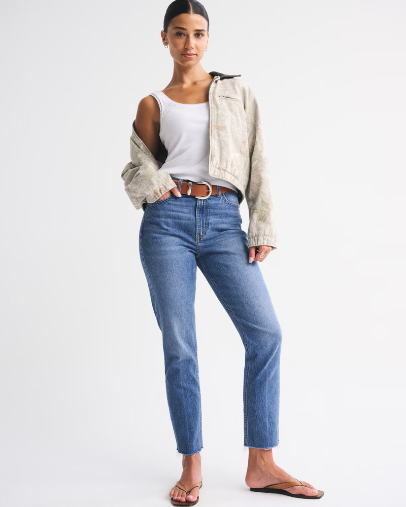 Women's Curve Love Ultra High Rise 90s Straight Jean | Women's Bottoms | Abercrombie.com | Abercrombie & Fitch (US)