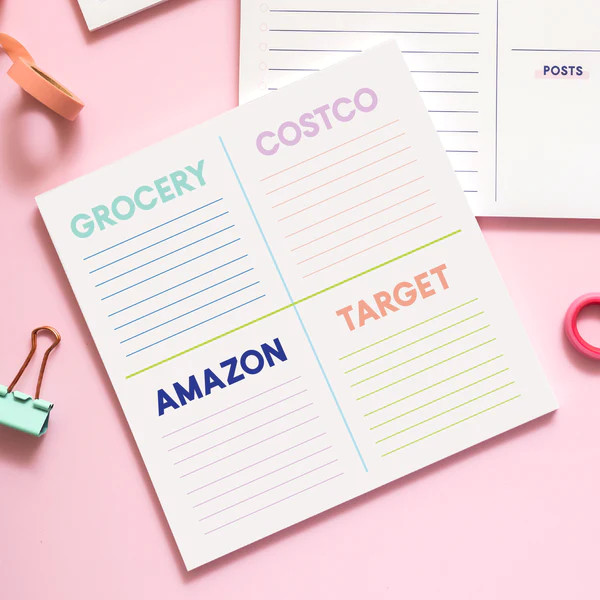 Personalized 4 Store Grocery List | Joy Creative Shop