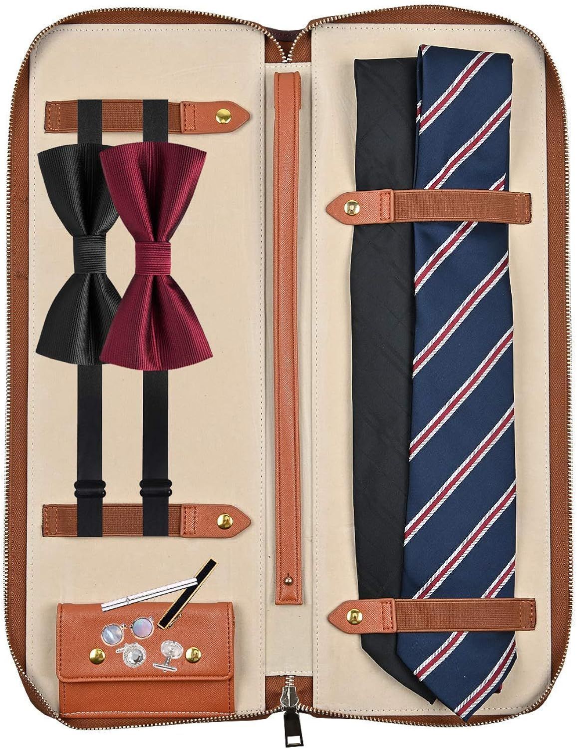 UTILE Tie PU Leather Storage Case for Travel – Holder for Tie, Necktie, Bow Tie, Tie Bar and Cu... | Amazon (US)