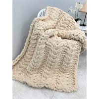 Chunky Knit Blanket, Chenille Blanket, Flower Cable, Arm Hand Knit, Cable Knit Throw, Mother's Day Gift | Etsy (US)