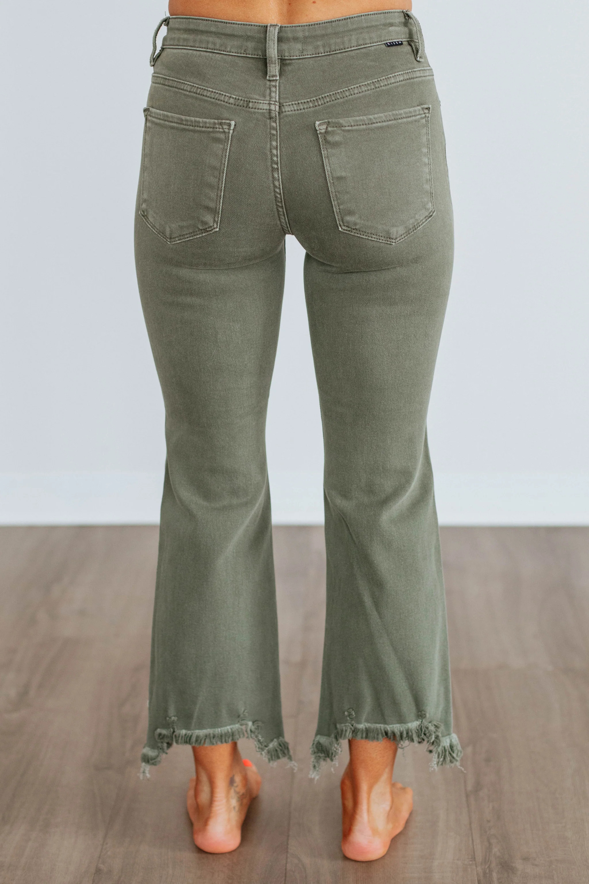 Neona Risen Jeans - Dark Olive | Wild Oak Boutique