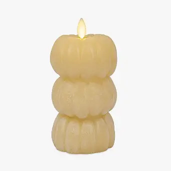 Luminara Chalky Stacked Pumpkins Figural Flameless Flickering Moving Flame LED Candle (3.1" x 6")... | Amazon (US)