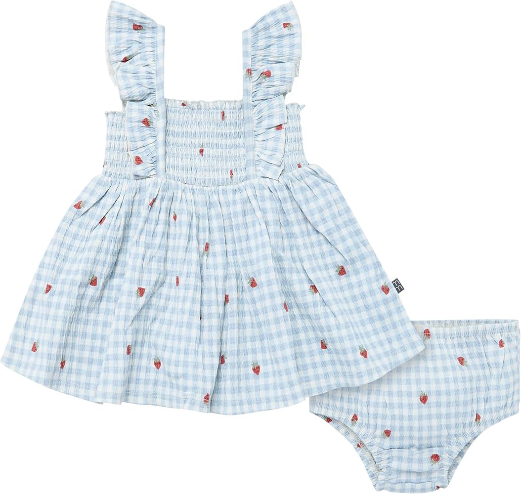 Modern Moments by Gerber Baby Girls' 2-Piece Ruffle Sleeve Dress W/Smocking & Diaper Cover Set | Amazon (US)