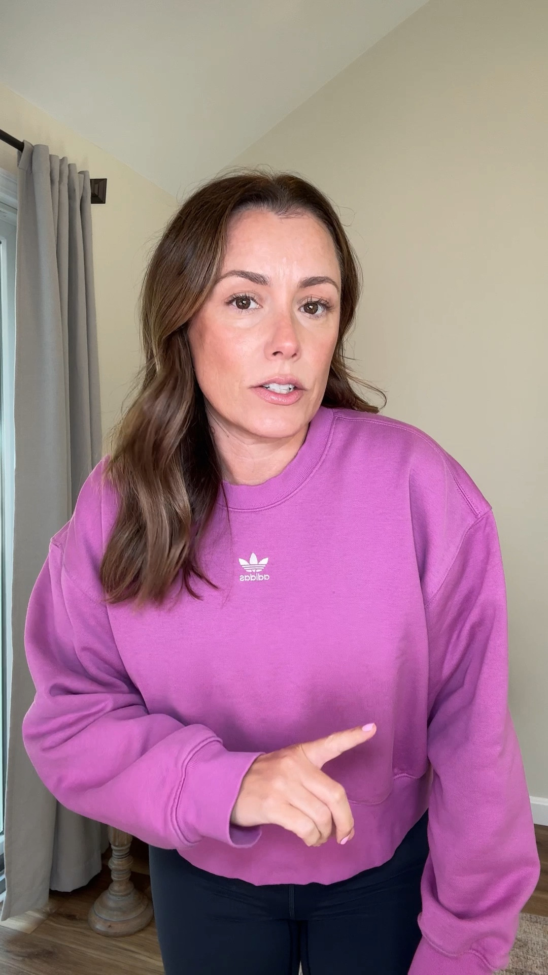 Best cropped crewneck 🤩💜 
Hides the belly but you still have a figure! 

#LTKSeasonal #LTKStyleTip #LTKOver40