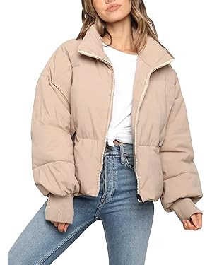 Gihuo Women’s Winter Cropped Puffer Jacket Coat Short Warm Quilted Jacket | Amazon (US)