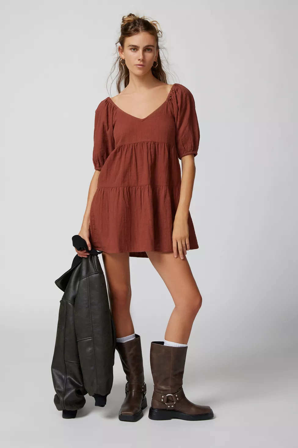 Billabong Fall For Ya Tiered Mini Dress | Urban Outfitters (US and RoW)