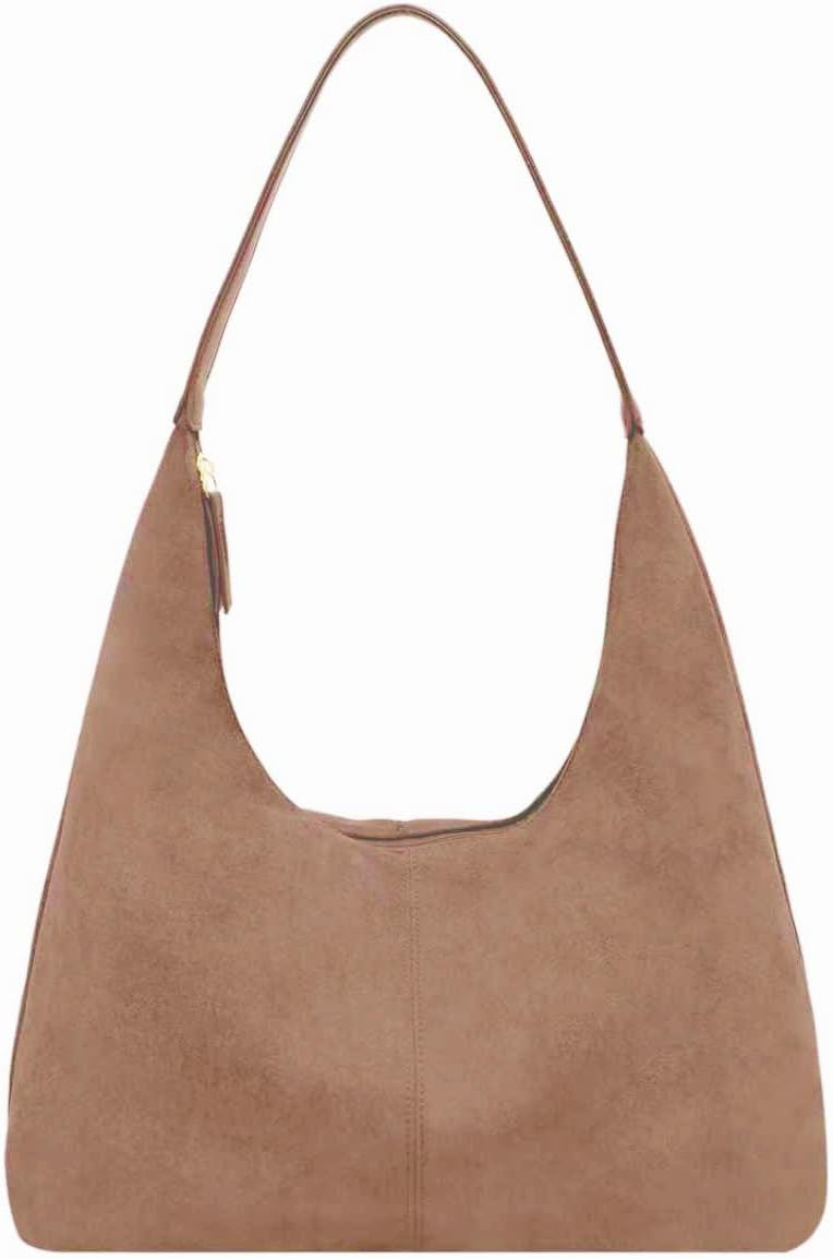 Women’s Trendy Suede Tote Bag Shoulder Bags For Women Fall Underarm Bag Winter Hobo Bag Work Purses Suede Travel Handbag | Amazon (US)