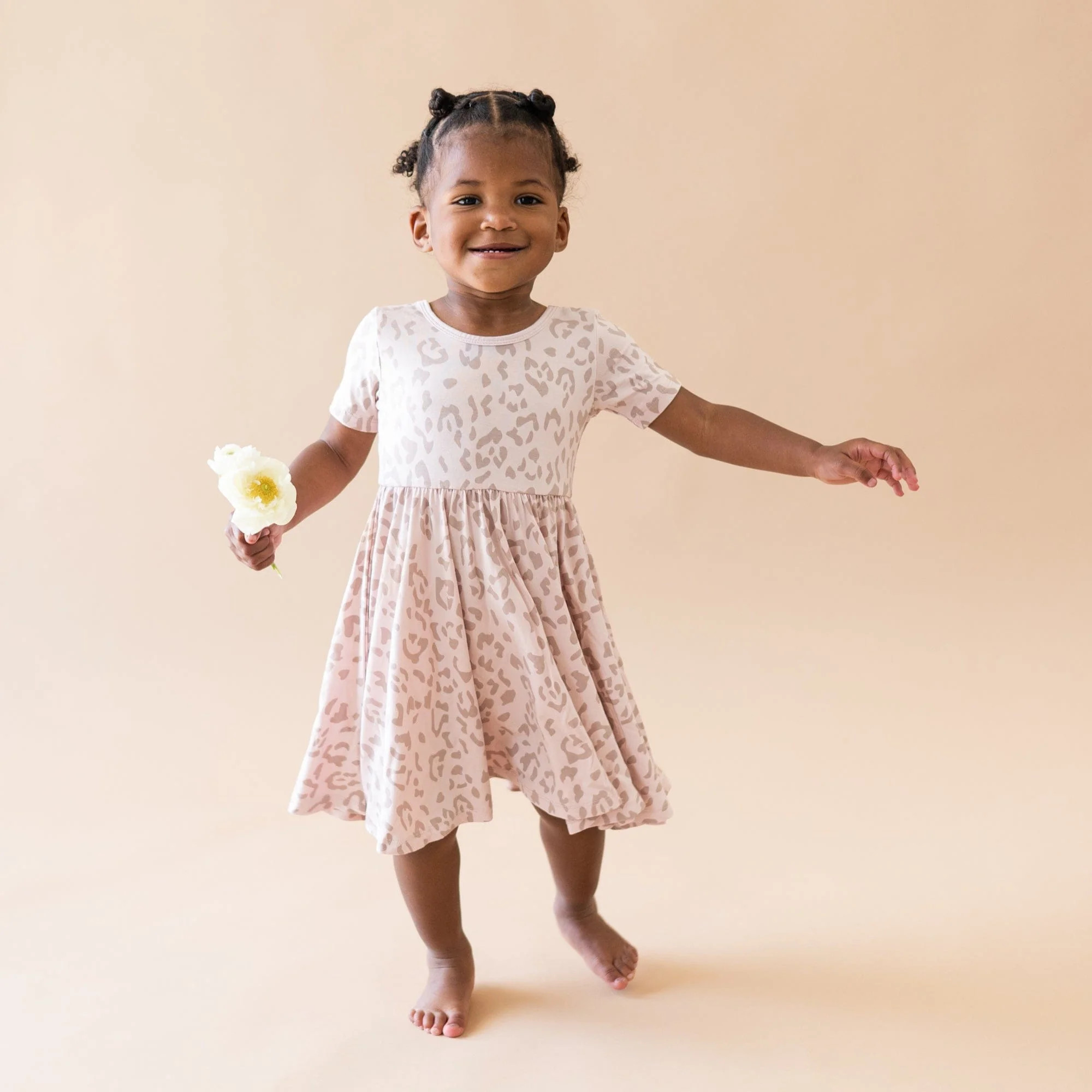 Twirl Dress in Big Blush Leopard | Kyte BABY