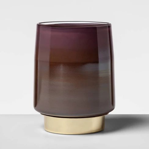 6.9" x 5.2" Glass Hurricane Pillar Candle Holder Purple - Opalhouse™ | Target