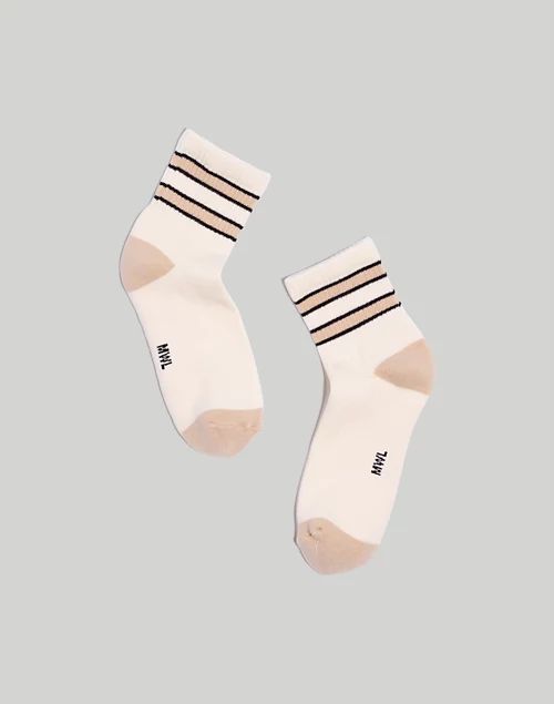 MWL Cloudlift Ankle Socks in Athletic Stripe | Madewell