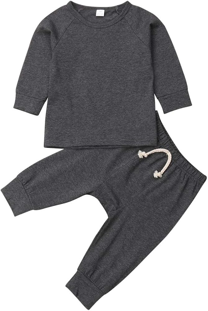 Baby Unisex Pajamas, Top with Pants Set 2 Piece Outfit, Organic Cotton Clothing Set for Infant Ba... | Amazon (US)