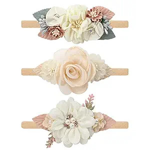 VOBOBE Baby Girl Nylon Headbands Infant Flower Elastic Hair band Bows Wraps For Newborn Toddler H... | Amazon (US)