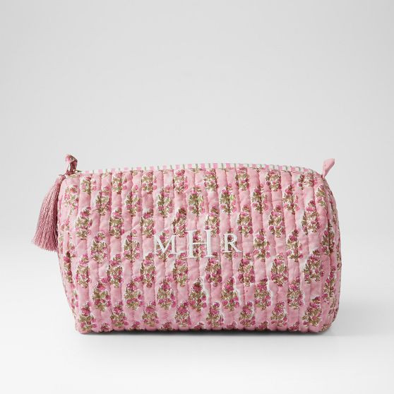 Block Print Quilted Cosmetic Pouch | Mark and Graham