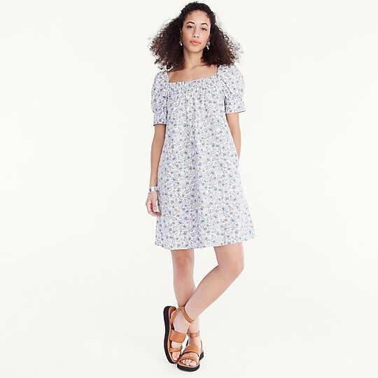 Cotton poplin shift dress in floral vines | J.Crew US