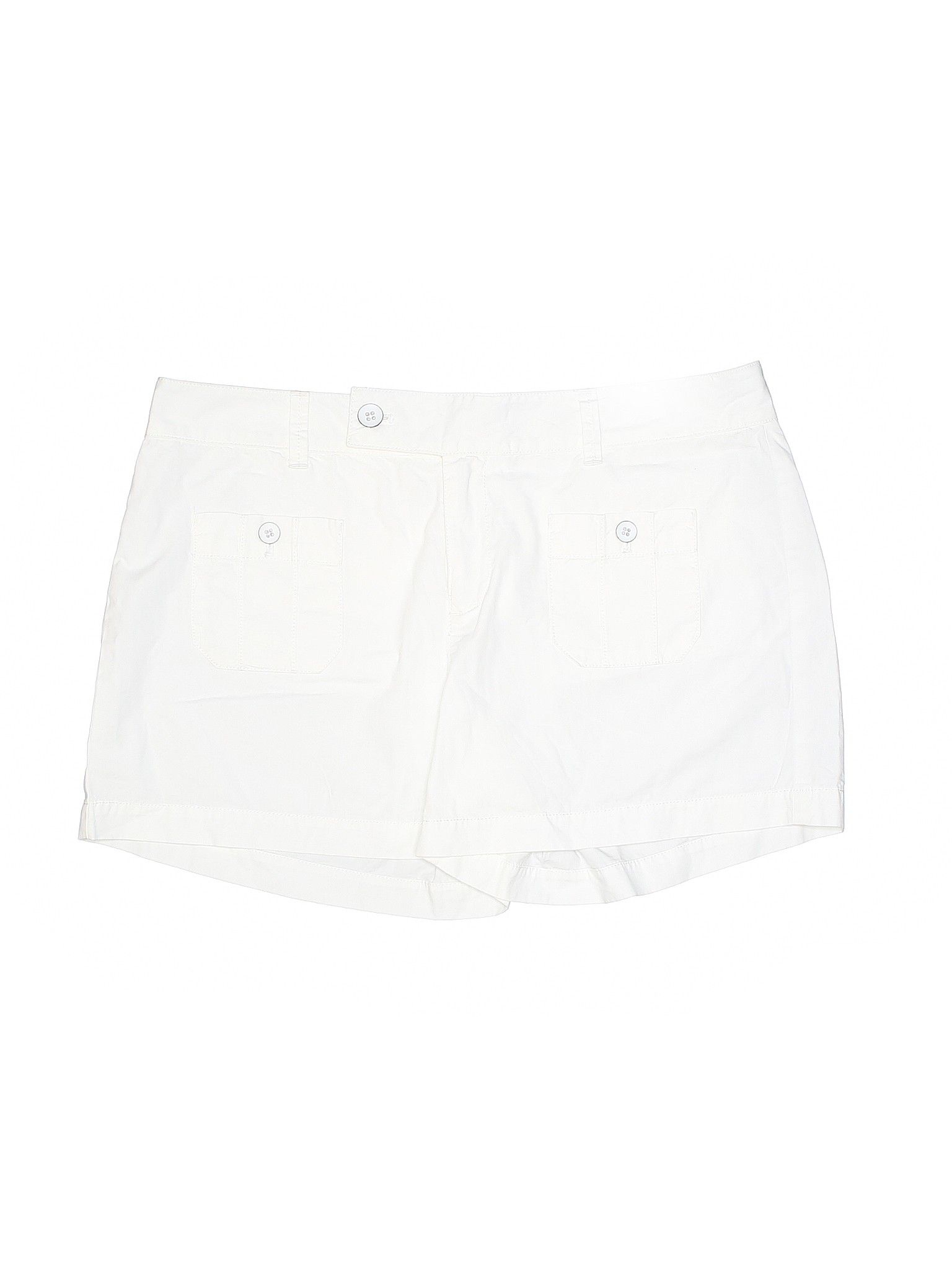 Ann Taylor LOFT Khaki Shorts Size 8: White Women's Bottoms - 39288033 | thredUP