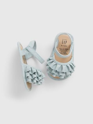 Baby Chambray Ruffle Sandals | Gap (US)