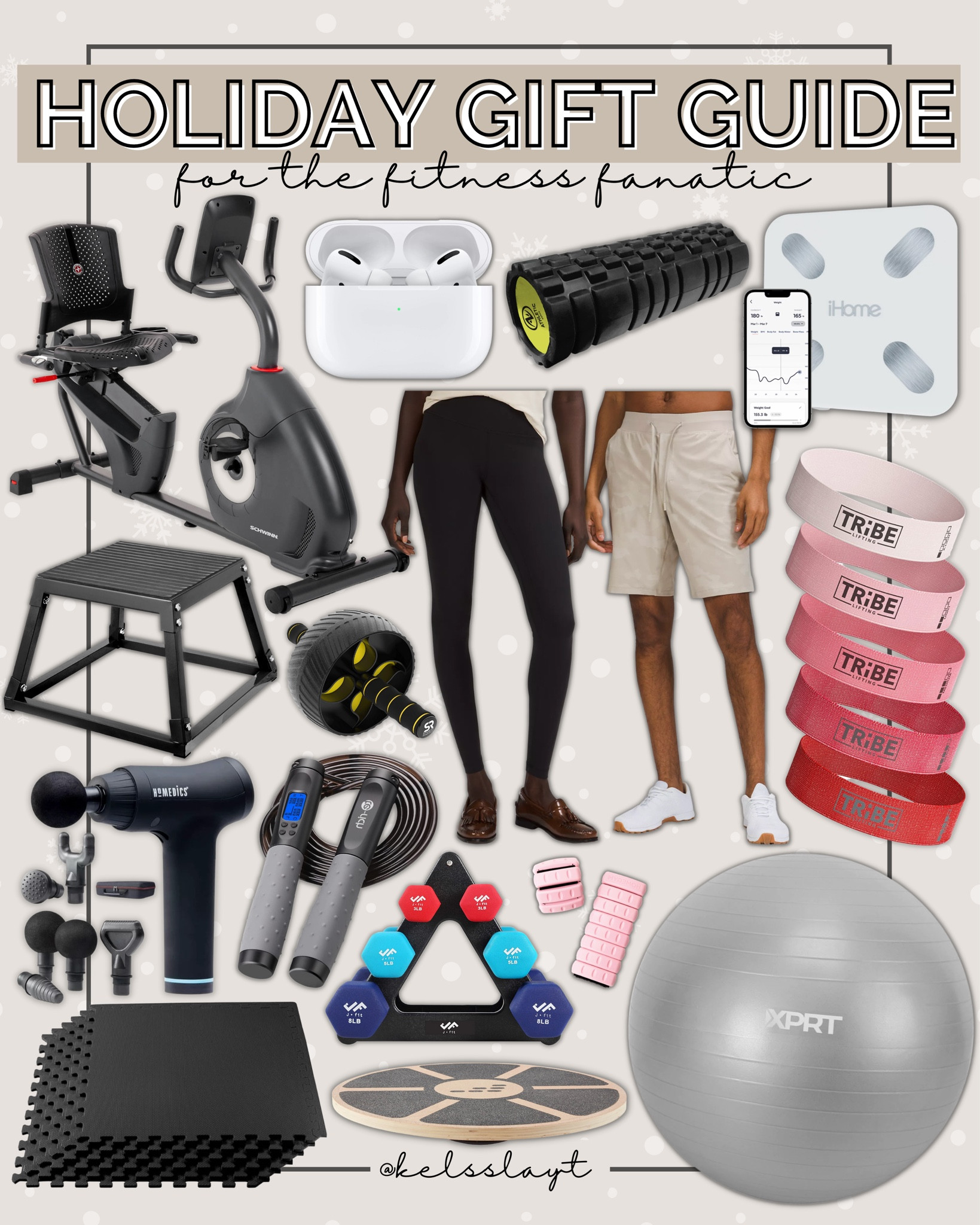 Gift guide for the fitness fanatic, Christmas gift for the fitness lover, fitness gifts, workout equipment, massage gun, Lululemon, smart scale, AirPods Pro 

#LTKHoliday #LTKCyberweek #LTKfit
