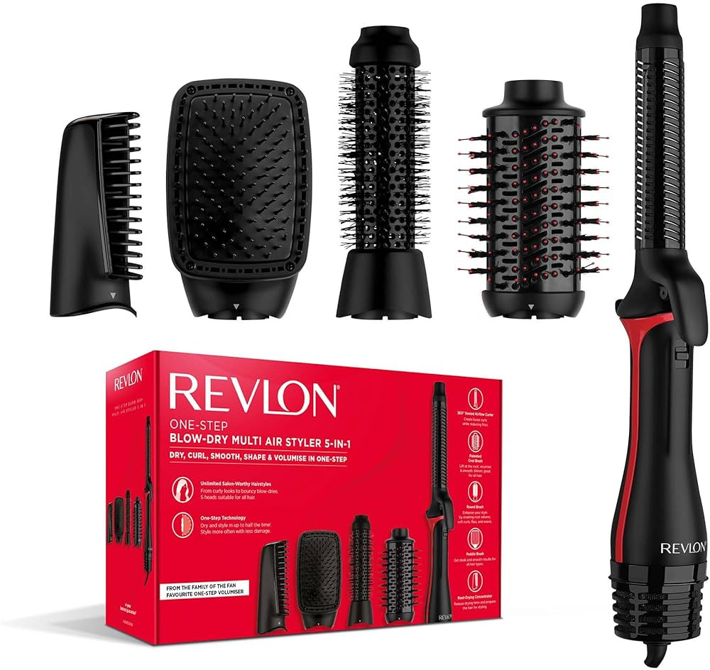 REVLON- 5-EN-1 One-Step Styler multi-usages (têtes amovibles, boucleur, sèche-cheveux, brosse v... | Amazon (FR)