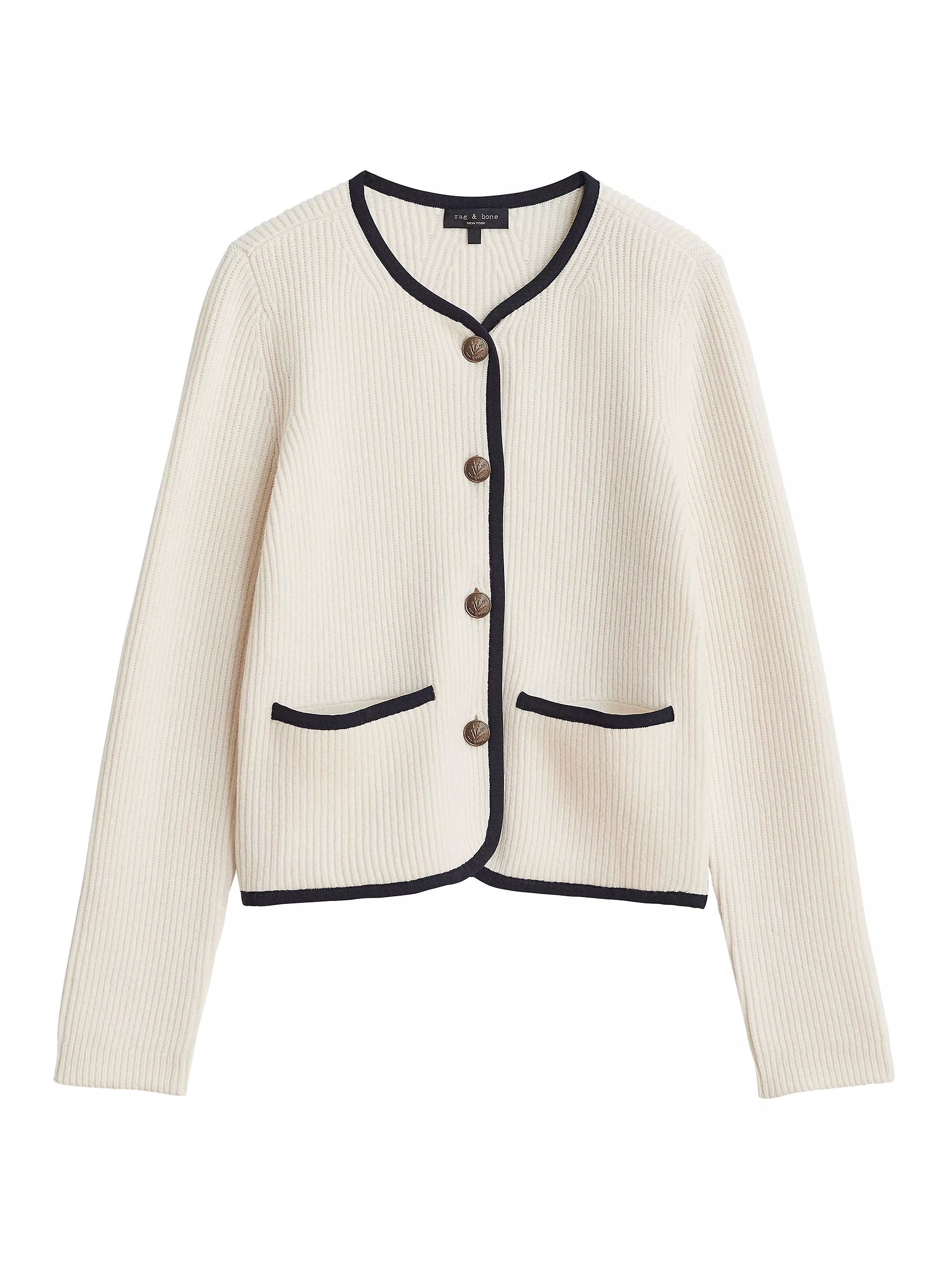 Nancy Wool-Blend Rib-Knit Cardigan | Saks Fifth Avenue