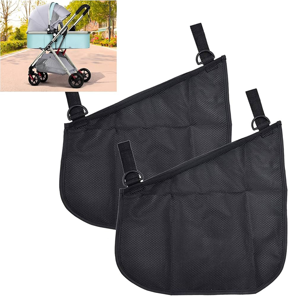2 Pack Portable Side Sling Stroller Cargo Net ,Non-Slip and Adjustable Straps Storage Mesh Bag ,F... | Amazon (US)