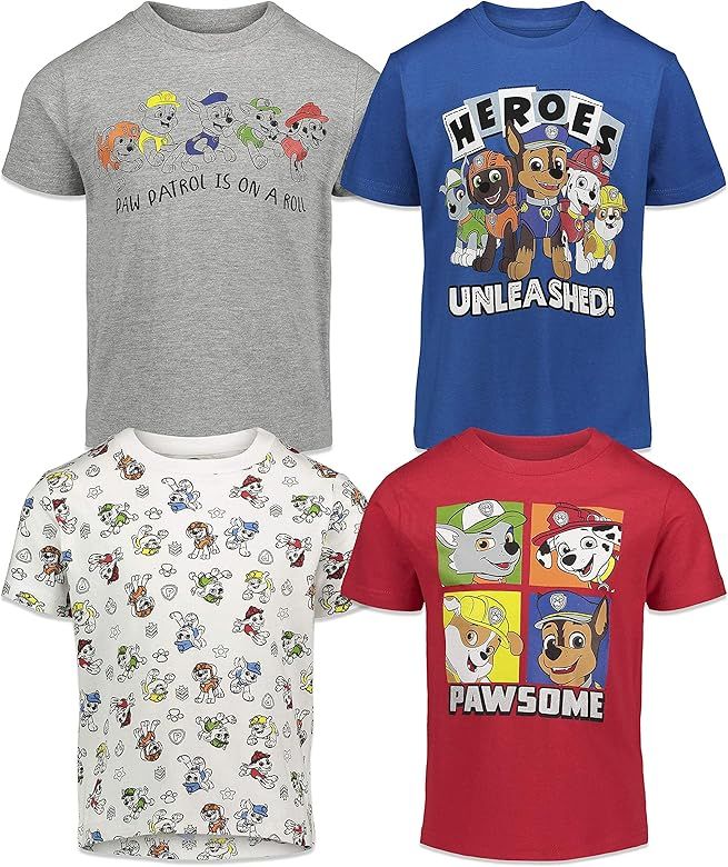 Nickelodeon Paw Patrol 4 Pack Short Sleeve Graphic T-Shirt | Amazon (US)