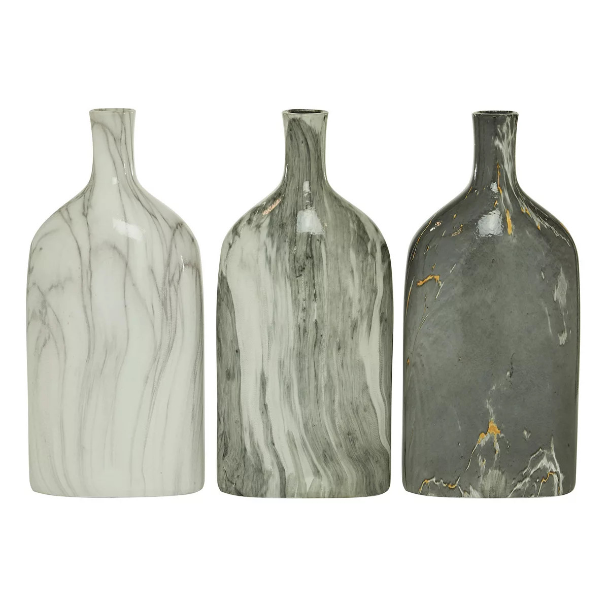 Stella & Eve Contemporary Style Ceramic Bottle Vases with Marble Finishes 3-pc. Set | Kohl's